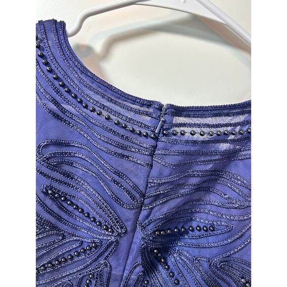 JS Collections Women's‎ Pearl Beaded Soutache Column Gown Formal Blue Size 10 - Picture 11 of 16